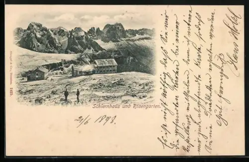 AK Schlernhaus, Berghütte und Rosengarten