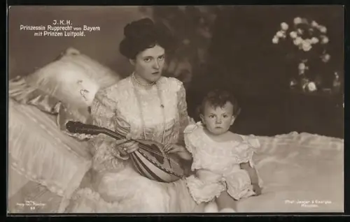 AK J. K. H. Prinzessin Rupprecht von Bayern mit Prinzen Luitpold