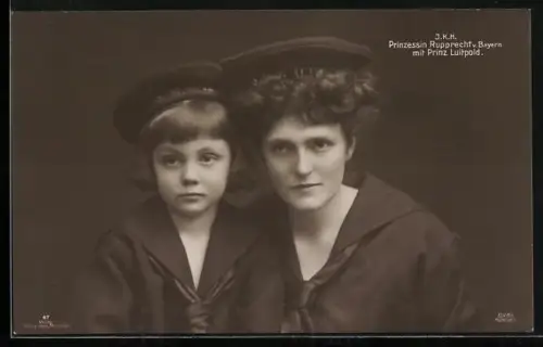 AK Prinzessin Rupprecht von Bayern mit Erbprinz Luitpold