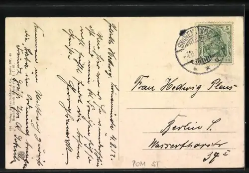 AK Swinemünde, Blick von der Seebrücke zum Strand