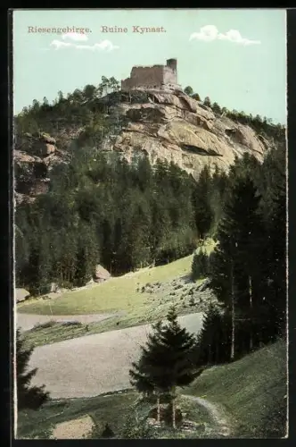 AK Kynast, Ruine von einem Wanderweg aus