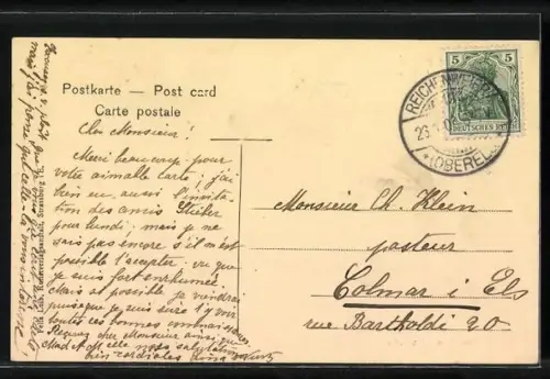 AK Reichenweier, Kirchhof mit St. Erhardskirche, Liebfrauenkirche und St. Margarethenkirche