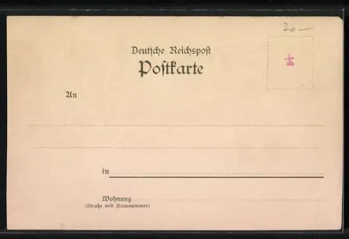 Lithographie Metz, Zeughausstaden, Garnisonkirche und Vinzenzkirche