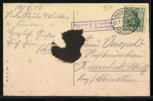 AK Hagenau, Totalansicht mit Kirche