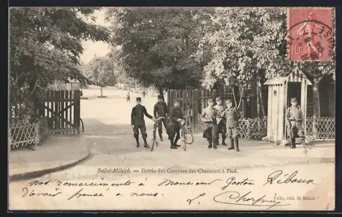AK Saint-Mihiel, Entrèe des Casernes des Chasseurs à Pied