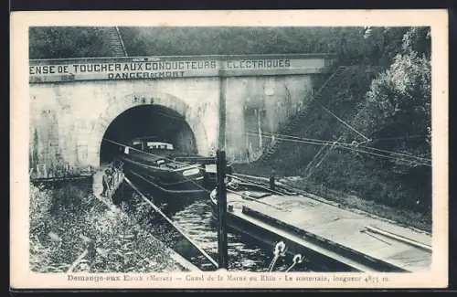 AK Demange-aux EauxCanal de la Marne au Rhin, Le souterrain