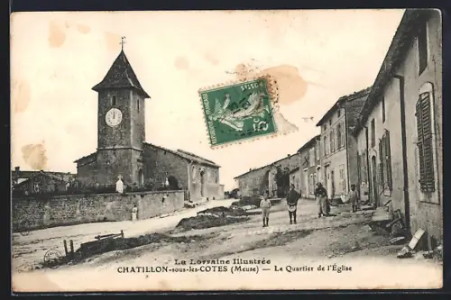 AK Chatillon-sous-les-Cotes, Le Quartier de l`Eglise