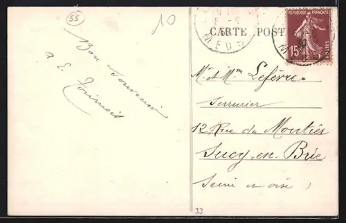 AK Laheycourt /Meuse, Le Pont du Moulin