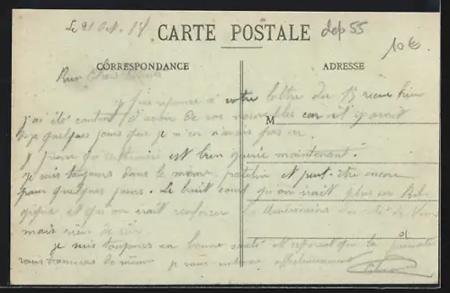 AK Gimécourt /Meuse, Platz mit Soldatengruppe am Brunnen