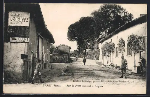 AK Evres /Meuse, Rue de Preutz montant a l`Eglise