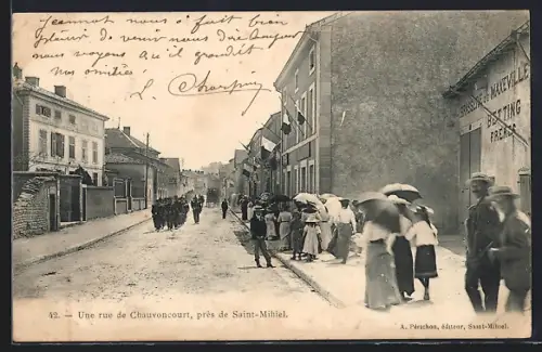 AK Chauvoncourt, Une rue de Chauvoncourt, près de Saint-Mihiel