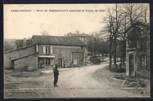 AK Vedelaincourt, Route de Vadelaincourt à Ippécourt et Bureau de tabac