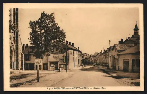 AK Romange-sous-Montfaucon, Grande Rue