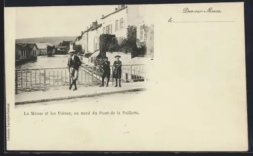 AK Dun-sur-Meuse, La Meuse et les Usines, au nord du Pont de la Paillette