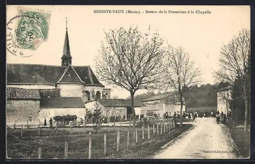 AK Benoite-Vaux, Retour de la Procession à la Chapelle