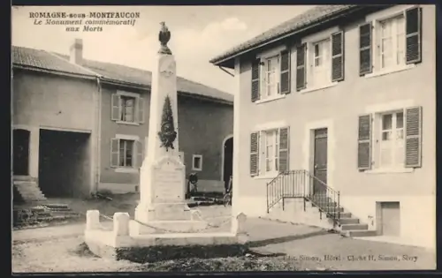 AK Romagne-sous-Montfaucon, Le Monument commémoratif aux Morts
