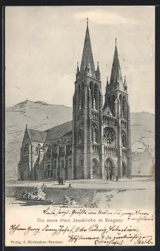 Künstler-AK Bregenz, Neue Herz Jesukirche