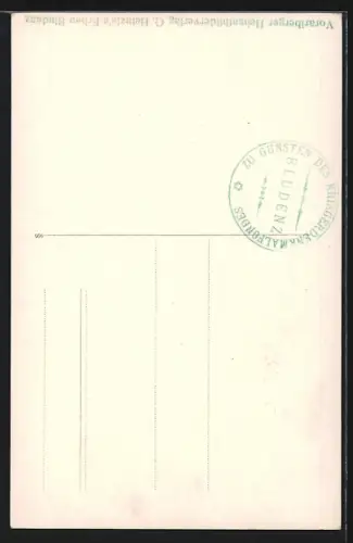 AK Bludenz, Strassenpartie mit Kirche aus der Vogelschau