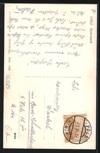 AK Pöls /Steiermark, Teilansicht mit Kirche