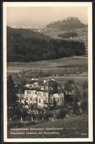 AK Hatzendorf /Oststeiermark, Sanatorium Lemberg mit Riegersburg