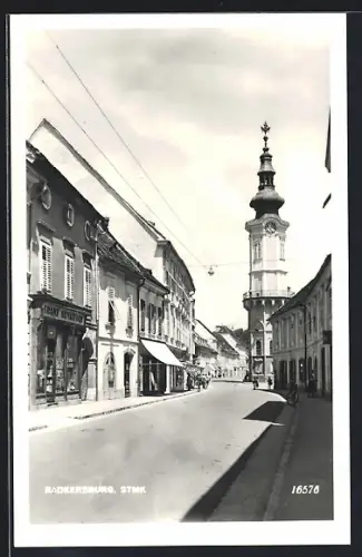 AK Radkersburg /Stmk., Strassenpartie mit Geschäft