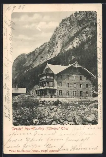 AK Neu-Ginzling, Gasthof am Bergfuss