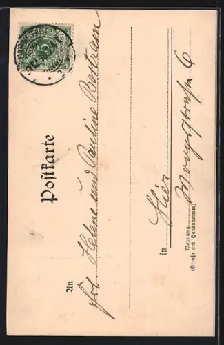 AK Darmstadt, Partie mit Stadtkirche