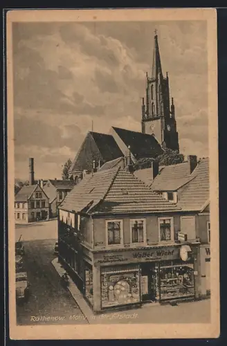 AK Rathenow, Motiv in der Altstadt mit Blick auf die Kirche