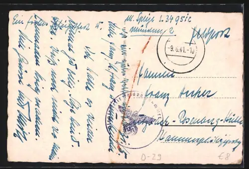 AK Wittenberge /Pdm., Partie in der Hohenzollernstrasse