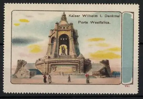 Reklamemarke Porta Westfalica, Kaiser Wilhelm I. Denkmal, Monumentansicht
