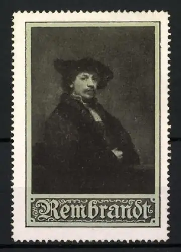 Reklamemarke Rembrandt, Portrait des Künstlers