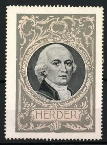 Reklamemarke Johann Gottfried Herder, Portrait des Schriftstellers