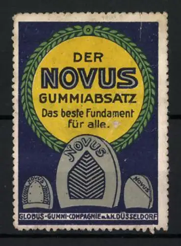 Reklamemarke Düsseldorf, Der Novus Gummiabsatz, Schuhsohle