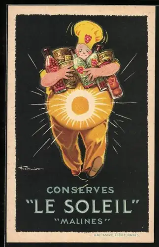 AK Reklame, Conserves, Le Soleil, Malines