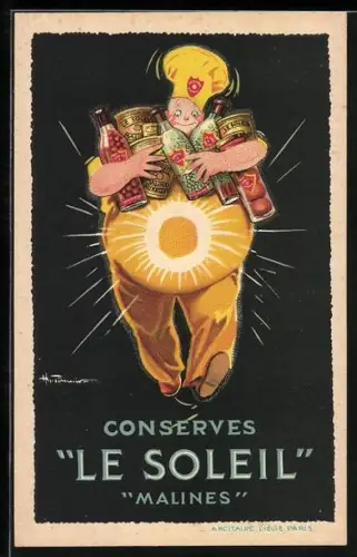 AK Reklame, Conserves, Le Soleil, Malines