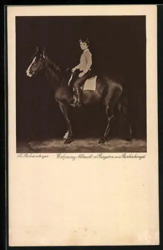 AK Erbprinz Albrecht v. Bayern auf seinem Berberhengst