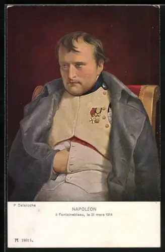 AK Napoléon à Fontainebleau, le 31 mars 1814