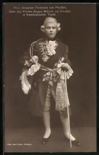 AK Prinz Alexander Ferdinand von Preussen in friedricianischer Tracht