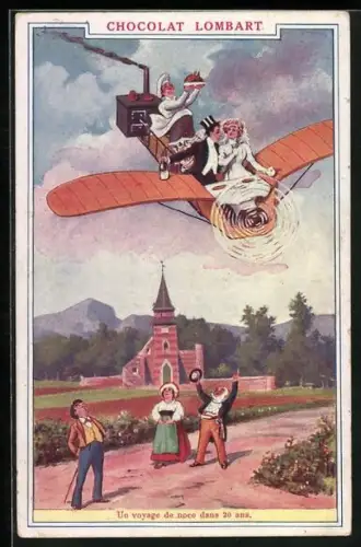 AK Reklame für Chocolat Lombart, Zukunfts-Bild