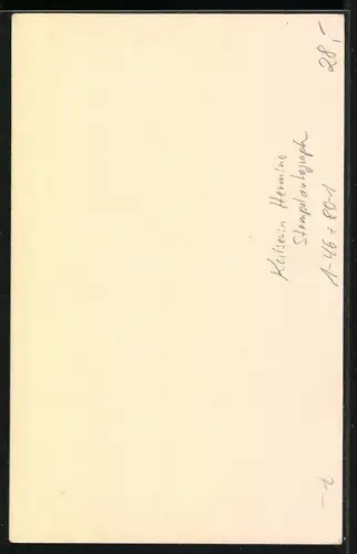 AK Kaiserin Hermine mit Stempel-Autograph