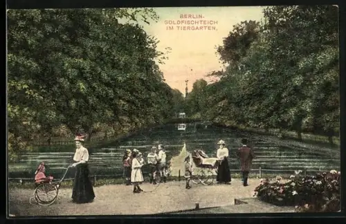 AK Berlin, Goldfischteich im Tiergarten
