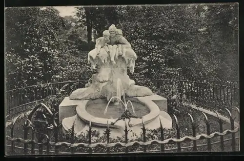 AK Düsseldorf, Märchenbrunnen im Hofgarten