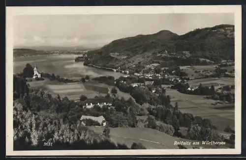 AK Reifnitz am Wörthersee, Panorama mit Kirche