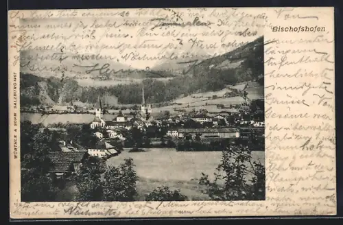 AK Bischofshofen, Ortsansicht aus der Vogelschau