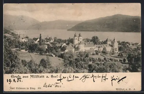 AK Millstatt a. See, Teilansicht mit Schloss