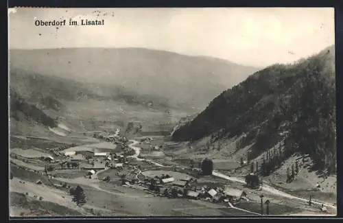 AK Rennweg am Katschberg, Oberdorf im Lisatal, Teilansicht mit Bergen