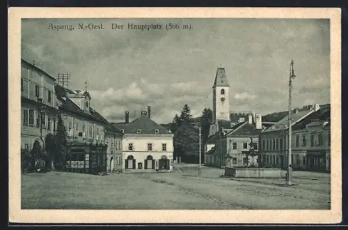 AK Aspang /N.-Oest., Hauptplatz mit Apotheke und Brunnen