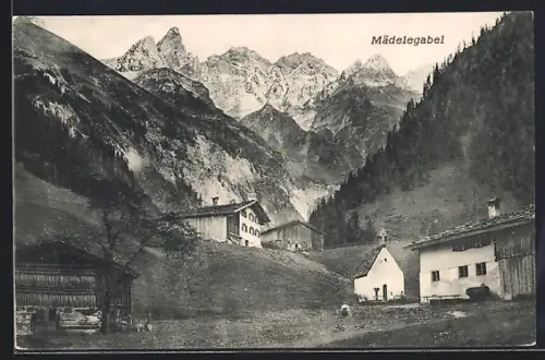 AK Einödsbach, Ortsmotiv gegen Mädelegabel