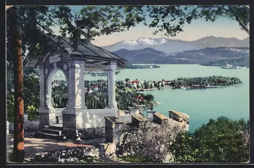 AK Pörtschach am Wörthersee, Blick vom Gloriett auf den Ort
