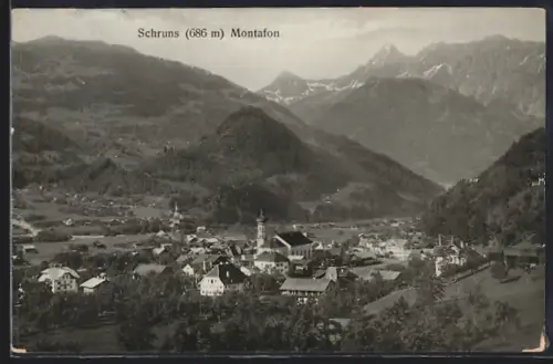 AK Schruns /Montafon, Teilansicht mit Kirche